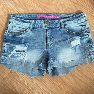 Jean Shorts light wash faded print
